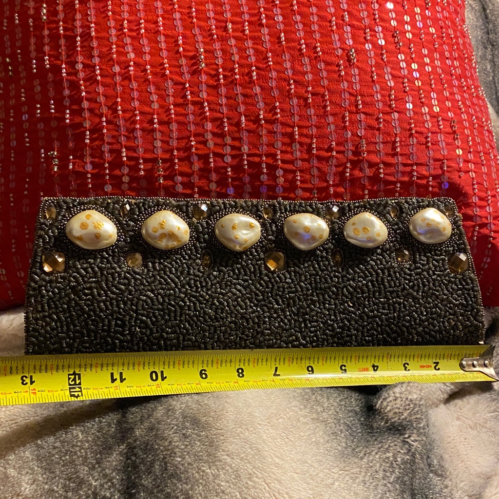 Vintage Handmade Caroline Dadlani Stunning Allsequins Pearlscrystalsbeads Clutch